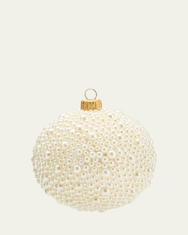 4" Pearly Ball Christmas Ornament